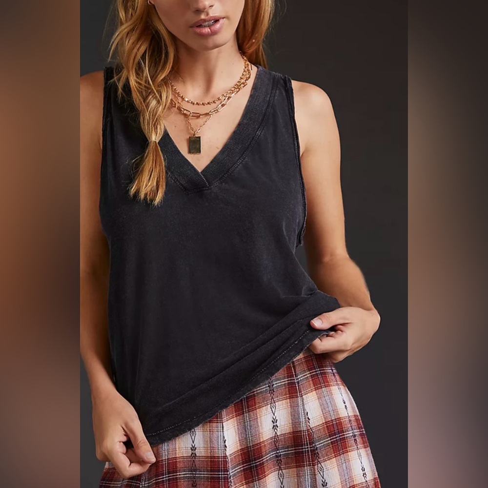 Anthropologie Black Sleeveless Top